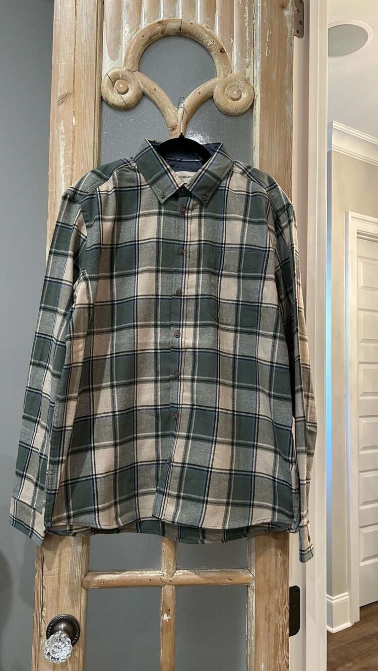 Blend BHDAG Shirt Size XL Green Plaid Flannel Shirt
